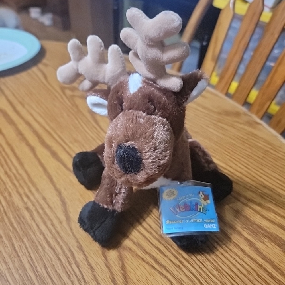Ganz Classic Webkinz Retired REINDEER Plush with sealed/unused Code